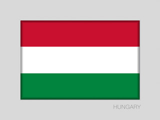 Flag of Hungary. National Ensign Aspect Ratio 2 to 3 on Gray