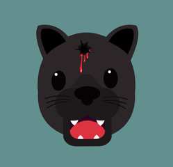 Cute black panther vector