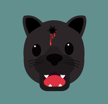 Cute black panther vector