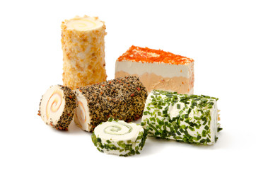 Verschiedene Frischkäsezubereitungen