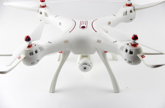 Quadrocopter on a white background