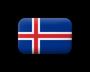 Obraz premium Flag of Iceland. Matted Vector Icon and Button. Rectangular Shape