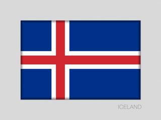 Obraz premium Flag of Iceland. National Ensign Aspect Ratio 2 to 3 on Gray