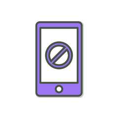 Cell Phone icon with not allowed sign. Cell Phone icon and block, forbidden, prohibit concept