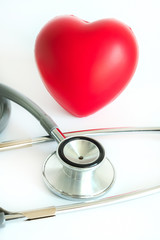 Red heart and a stethoscope Medical Equipment Healthcare medical insurance