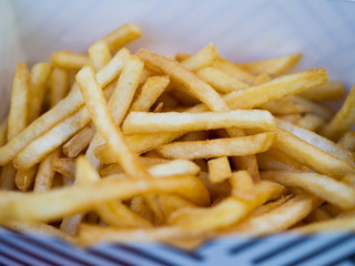 French fries - Close up french fries in paper box