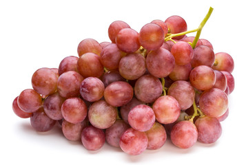 Ripe red grape isolated on white.