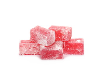 Turkish delight isolated on white background