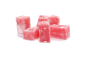 Turkish delight isolated on white background