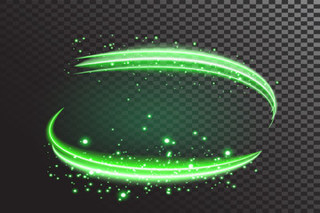 Vector Glowing neon spiral.Speed lines with light effect on transparent background.