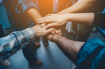 Teamwork unity Arms consolidation