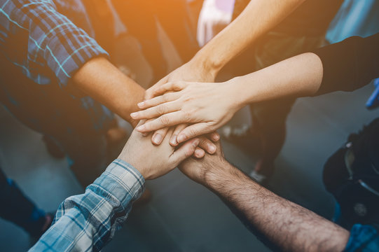 Teamwork unity Arms consolidation