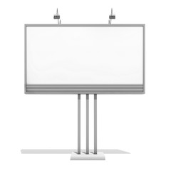 3d rendering blank billboard 05 on white background. 3d modeling