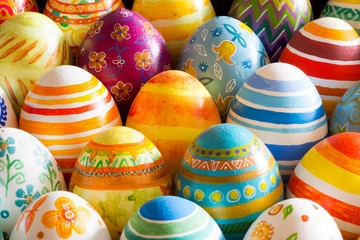 Fototapeta na wymiar Easter eggs hand painted