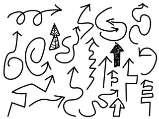 doodle black arrows set
