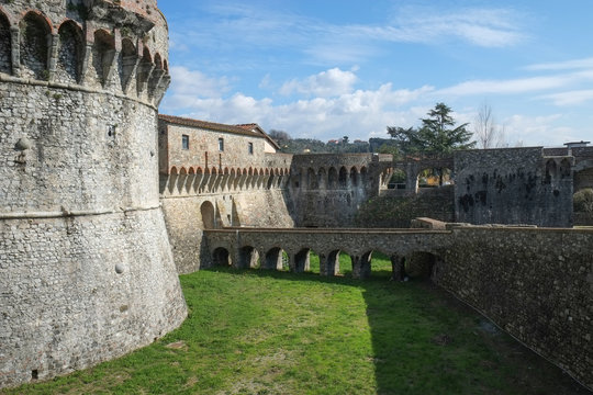 Medieval fortress called Firmafede in Sarzana city, Italy