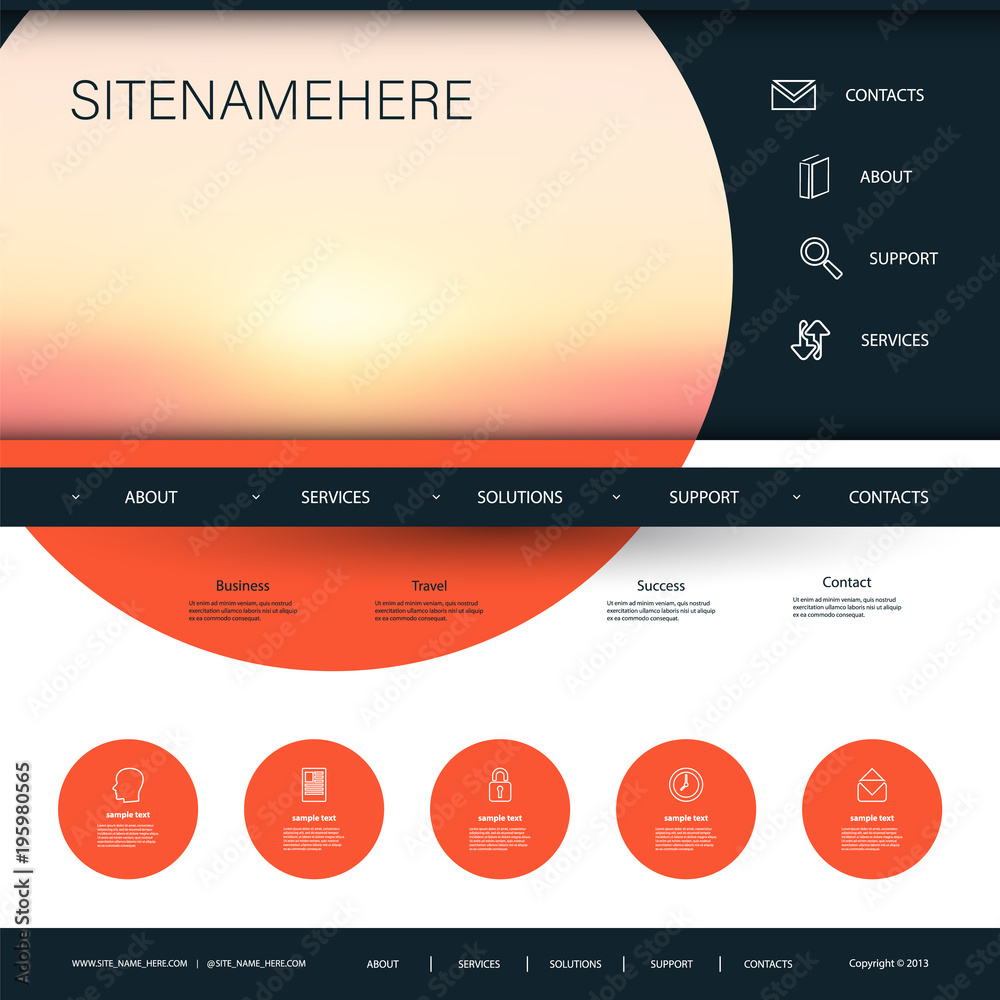 Canvas Prints website design template for your business with sunset sky image background - clouds, sunlight