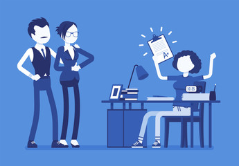 Student girl happy with an excellent mark