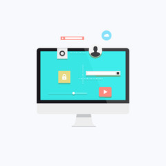 Computer Multimedia Apps Vector Icon