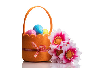 Easter basket with eggs