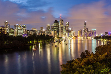 Fototapeta na wymiar Brisbane Australia panorama by night