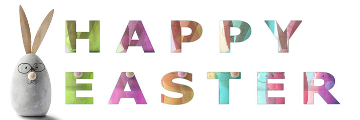 Happy Easter Banner mit Dekohase und Schrift