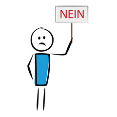 Mann mit Schild - NEIN