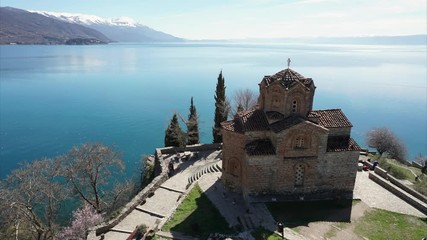 Timelapse with church of Sveti Jovan Kaneo in Ohrid, Macedonia
