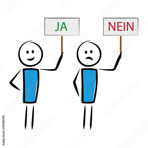 "Männer mit Schildern JA und NEIN" Stockfotos und lizenzfreie