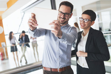 Group of happy business people