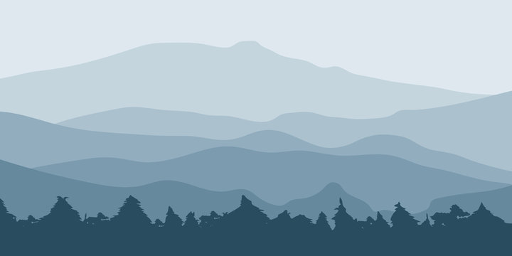 Mountain landscape Illustration.