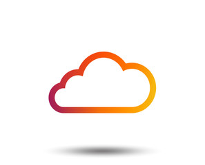 Cloud sign icon. Data storage symbol. Blurred gradient design element. Vivid graphic flat icon. Vector
