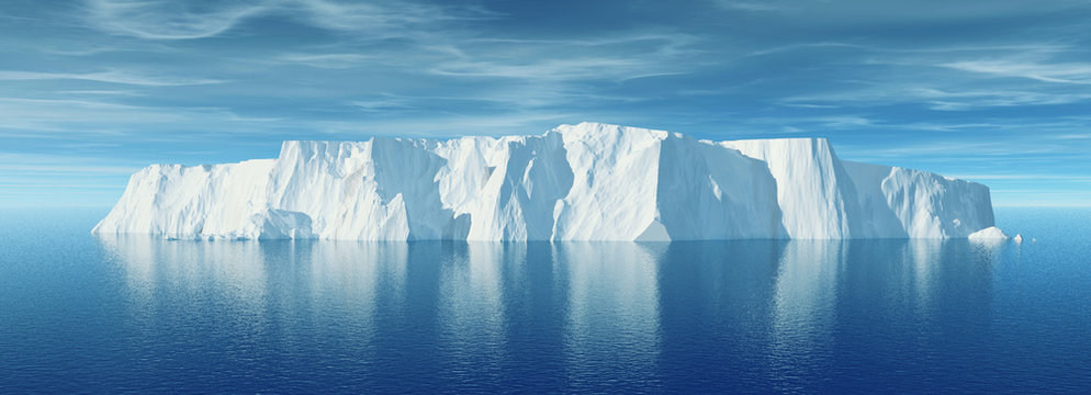 View of iceberg with beautiful transparent sea