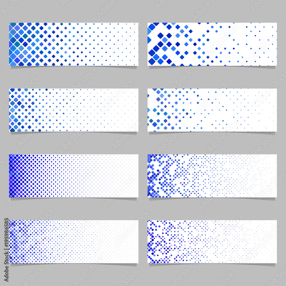 Wall mural abstract rounded square pattern banner template set