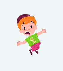 Hipster boy very alarmed takes the hands to the head.