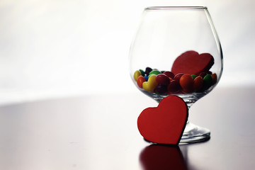 candy dragee in glass