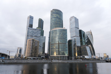 Fototapeta na wymiar Moscow City - futuristic skyscrapers Moscow International Business Center.
