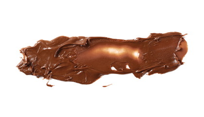 Cream chocolate spreading isolated on white background, with clipping path, top view