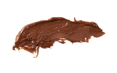 Cream chocolate spreading isolated on white background, with clipping path, top view