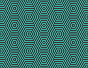    Abstract geometric background. Embedded hexagons. Seamless vector periodically repeating pattern. Suitable for the official cards, presentations, desktop. Azure and grey colors.