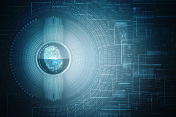 Fingerprint Scanning Technology Concept 2d Illustration