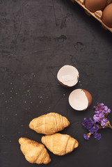 freshly baked tasty croissants