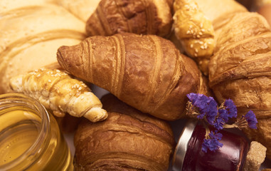 freshly baked tasty croissants