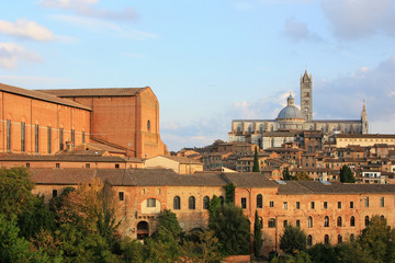 Ancient buildings in Siena, Italy