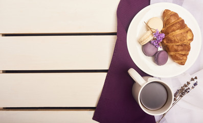 freshly baked tasty croissants