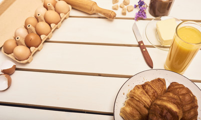 freshly baked tasty croissants