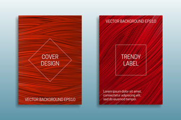 Cover templates of saturated color. Trendy shades of red brochure backgrounds.