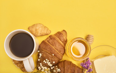 freshly baked tasty croissants