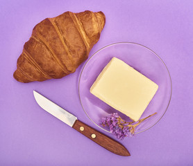 freshly baked tasty croissants