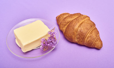 freshly baked tasty croissants